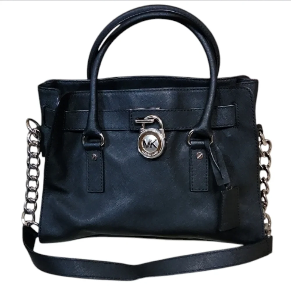 Michael Kors Locking Black Chain Tote
